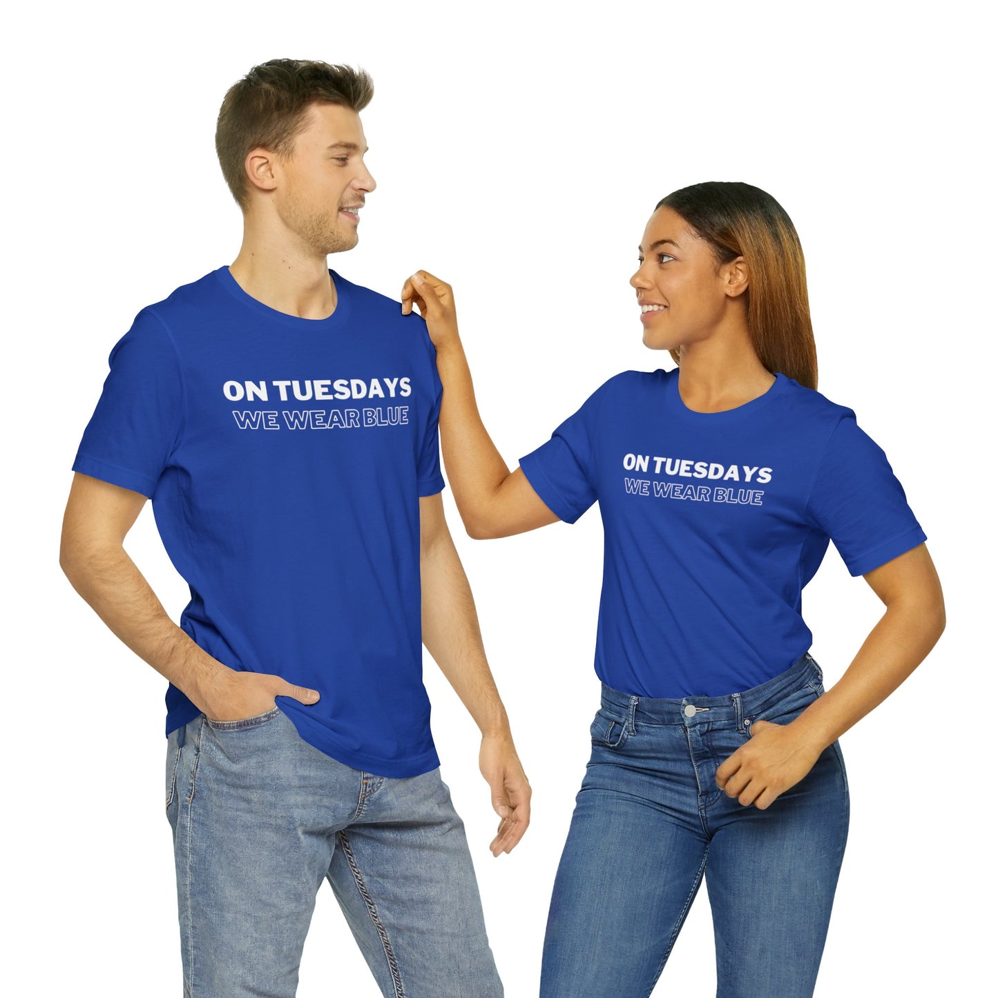 Simply "On Tuesdays We Wear Blue" Unisex Short Sleeve Tee