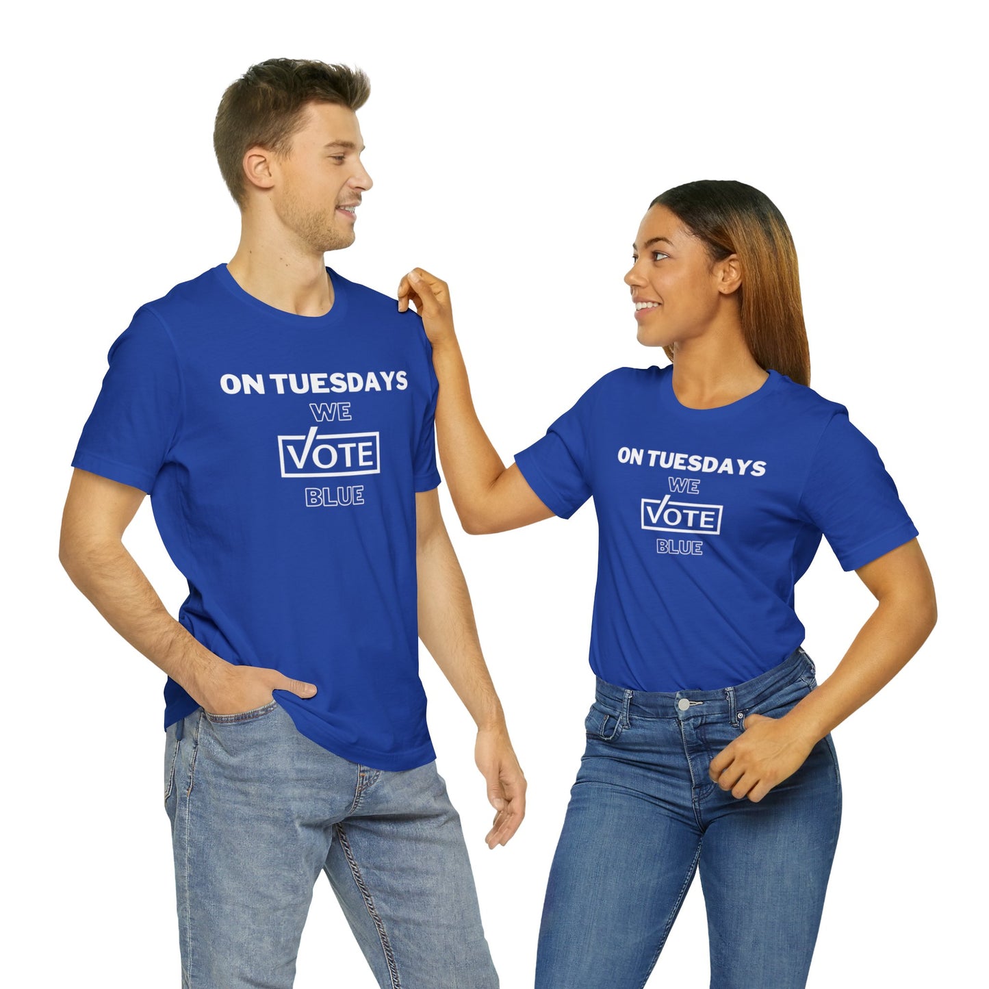 On Tuesdays We Vote Blue Unisex Short Sleeve Tee